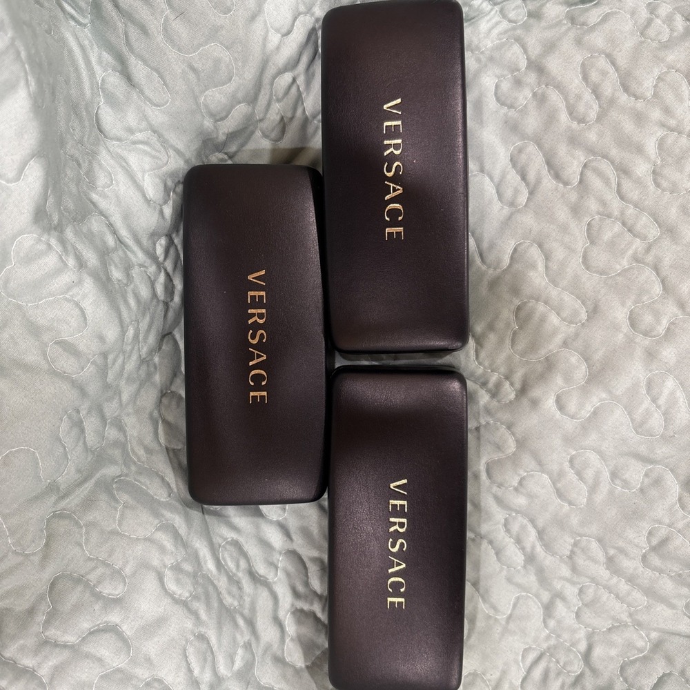 Versace Authentic Black Hard Eyeglass Cases Lot Of 3